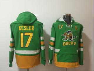 Classic Anaheim Ducks 17 Ryan Kesler Ice Hoodies Hockey Jersey Green