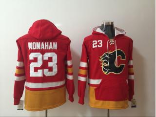Classic Calgary Flames 23 Sean Monahan Ice Hoodies Hockey Jersey Red