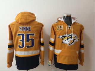 Classic Nashville Predators 35 Pekka Rinne Ice Hoodies Hockey Jersey Yellow