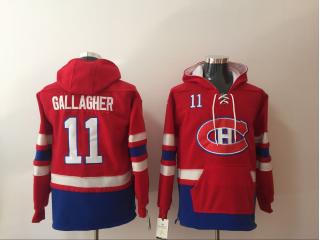 Classic Montreal Canadiens 11 Brendan Gallagher Ice Hoodies Hockey Jersey Red
