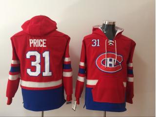 Classic Montreal Canadiens 31 Carey Price Ice Hoodies Hockey Jersey Red