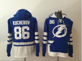 Classic Tampa Bay Lightning 86 Nikita Kucherov Ice Hoodies Hockey Jersey Blue