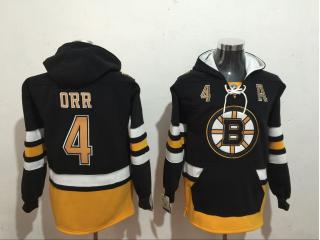 Classic Boston Bruins 4 Bobby Orr Ice Hoodies Hockey Jersey Black