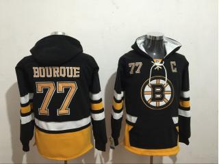 Classic Boston Bruins 77 Ray Bourque Ice Hoodies Hockey Jersey Black