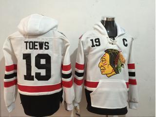 Classic Chicago Blackhawks 19 Jonathan Toews Ice Hoodies Hockey Jersey RedClassic White