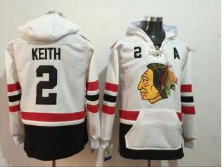 Classic Chicago Blackhawks 2 Duncan Keith Ice Hoodies Hockey Jersey White