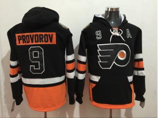 Classic Philadelphia Flyers 9 Ivan Provorov Ice Hoodies Hockey Jersey Black