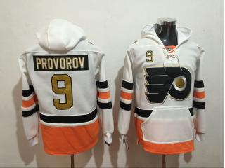 Classic Philadelphia Flyers 9 Ivan Provorov Ice Hoodies Hockey Jersey White