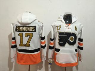 Classic Philadelphia Flyers 17 Wayne Simmonds Ice Hoodies Hockey Jersey White