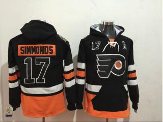 Classic Philadelphia Flyers 17 Wayne Simmonds Ice Hoodies Hockey Jersey Black