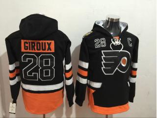 Classic Philadelphia Flyers 28 Claude Giroux Ice Hoodies Hockey Jersey Black