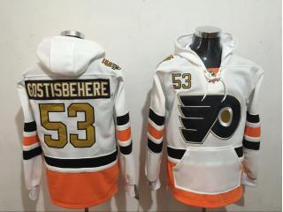 Classic Philadelphia Flyers 53 Shayne Gostisbehere Ice Hoodies Hockey Jersey White