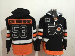 Classic Philadelphia Flyers 53 Shayne Gostisbehere Ice Hoodies Hockey Jersey Black