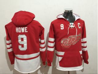 Classic Detroit Red Wings 9 Gordie Howe Ice Hoodies Hockey Jersey