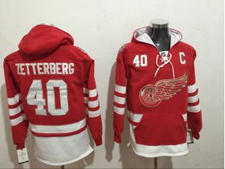 Classic Detroit Red Wings 40 Henrik Zetterberg Ice Hoodies Hockey Jersey WhiteClassic