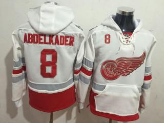 Classic Detroit Red Wings 8 Justin Abdelkader Ice Hoodies Hockey Jersey White