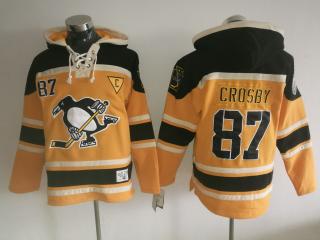 Classic Pittsburgh Penguins 87 Sidney Crosby Ice Hoodies Hockey Jersey Yellow