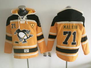 Classic Pittsburgh Penguins 71 Evgeni Malkin Ice Hoodies Hockey Jersey Yellow