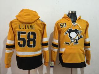 Classic Pittsburgh Penguins 58 Kris Letang Ice Hoodies Hockey Jersey Yellow