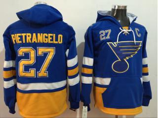 St. Louis Blues 27 Alex Pietrangelo Ice Hoodies Hockey Jersey Blue