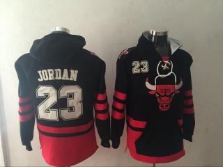 New Chicago Bulls 23 Michael Jordan Hoodies Basketball Jersey Black