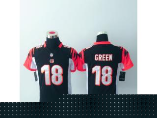 Youth Cincinnati Bengals 18 A.J. Green Football Jersey Black