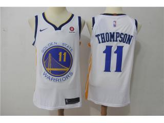 2017-2018 Nike Golden State Warrior 11 klay Thompson Basketball Jersey White Player Edition