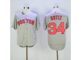 Boston Red Sox 34 David Ortiz Baseball Jersey Gray
