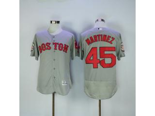 Boston Red Sox 45 Pedro Martinez Flexbase Baseball Jersey Gray