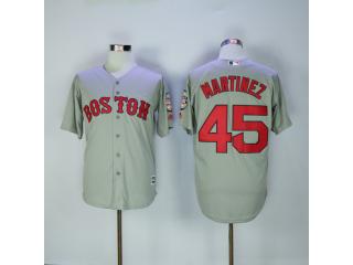 Boston Red Sox 45 Pedro Martinez Baseball Jersey Gray