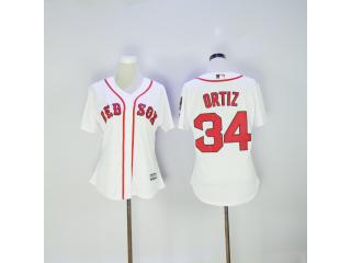 Women Boston Red Sox 34 David Ortiz Baseball Jersey White