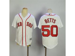Youth Boston Red Sox 50 Mookie Betts Baseball Jersey White