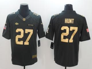 Kansas City Chiefs 27 Kareem Hunt Gold Anthracite Salute To Service Limited Jersey