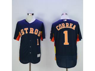 Houston Astros 1 Carlos Correa FlexBase Baseball Jersey Navy Blue