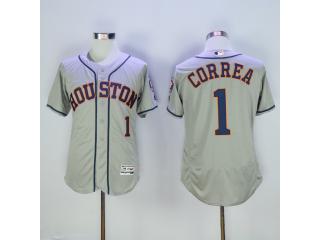 Houston Astros 1 Carlos Correa FlexBase Baseball Jersey Gray