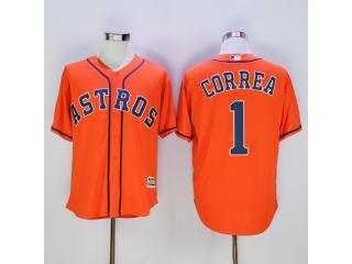 Houston Astros 1 Carlos Correa Baseball Jersey Orange