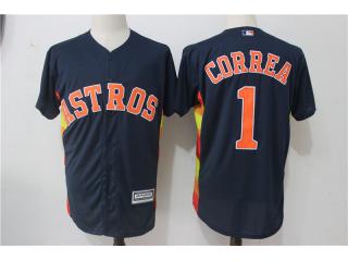 Houston Astros 1 Carlos Correa Baseball Jersey Navy Blue