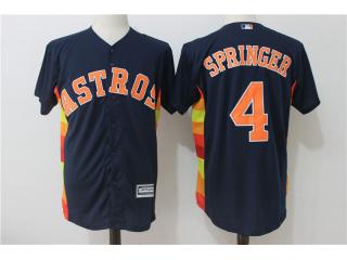 Houston Astros 4 George Springer Baseball Jersey Navy Blue