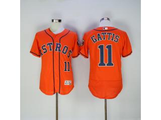 Houston Astros 11 Evan Gattis FlexBase Baseball Jersey Orange