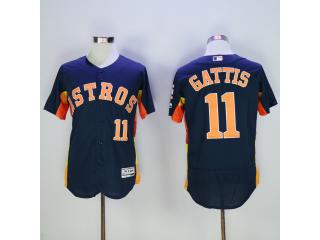 Houston Astros 11 Evan Gattis FlexBase Baseball Jersey Navy Blue