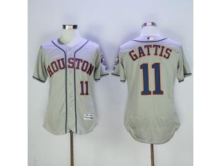 Houston Astros 11 Evan Gattis FlexBase Baseball Jersey Gray