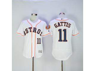 Houston Astros 11 Evan Gattis FlexBase Baseball Jersey White