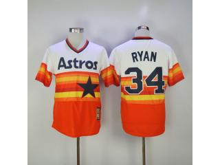 Houston Astros 34 Nolan Ryan Baseball Jersey Rainbow Retro