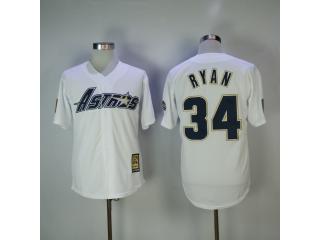 Houston Astros 34 Nolan Ryan Baseball Jersey White Retro