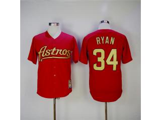 Houston Astros 34 Nolan Ryan Baseball Jersey Red Retro