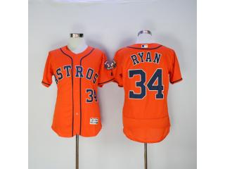 Houston Astros 34 Nolan Ryan FlexBase Baseball Jersey Orange