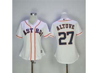 Women Houston Astros 27 Jose Altuve Baseball Jersey White