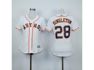 Women Houston Astros 28 Jon Singleton Baseball Jersey White
