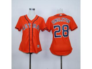Women Houston Astros 28 Jon Singleton Baseball Jersey Orange