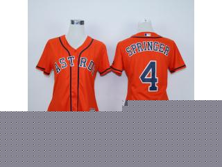 Women Houston Astros 4 George Springer Baseball Jersey Orange